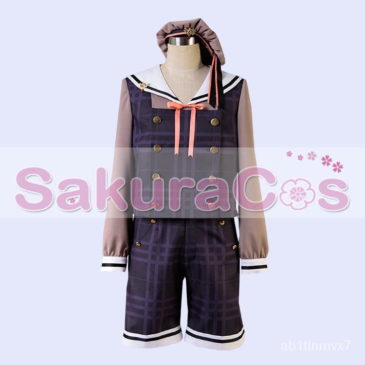 Ensemble Stars Cosplay Sengoku Shinobu Costume Brown School Uniform with Cap