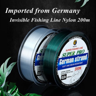 Germany Fishing Line 200m Senar Pancing Invisible Bahan Nilon Tahan Lama Panjang