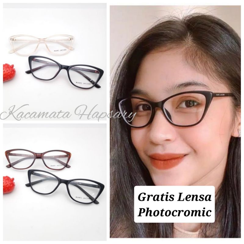 FRAME KACAMATA CAT EYE WANITA GRATIS LENSA PHOTOCROMIC | MINUS DAN PLUS ANTI RADIASI | KACAMATA 1906