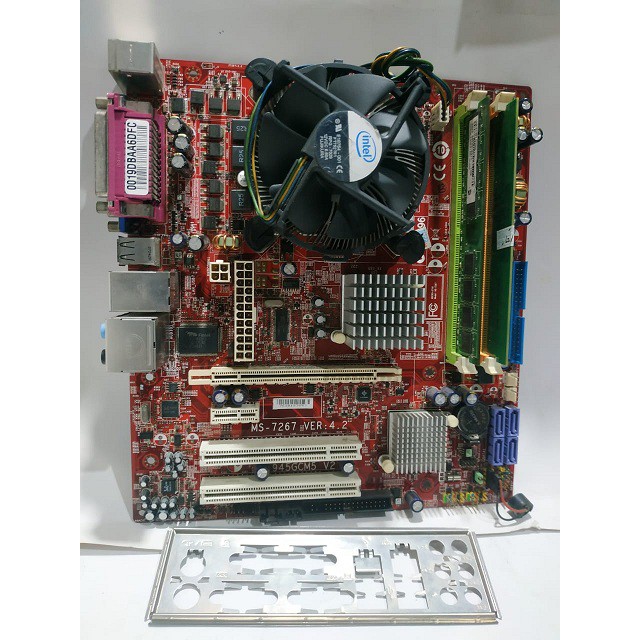 Mobo+Processor Core2Duo+Fan+Ram 2Gb