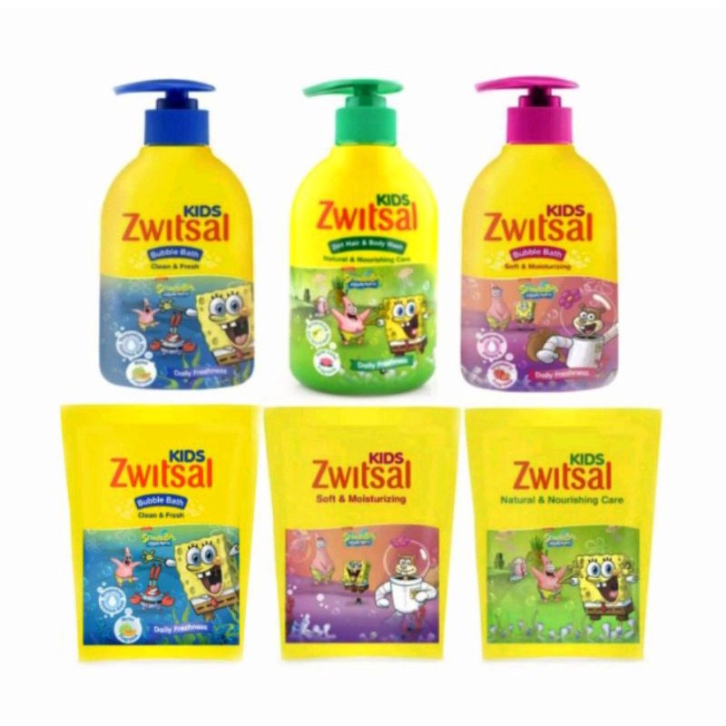 Zwitsal Kids Hair &amp; Body Wash | Baby Bath Clean &amp; Fresh Pump 280 ml | Refill 250 ml