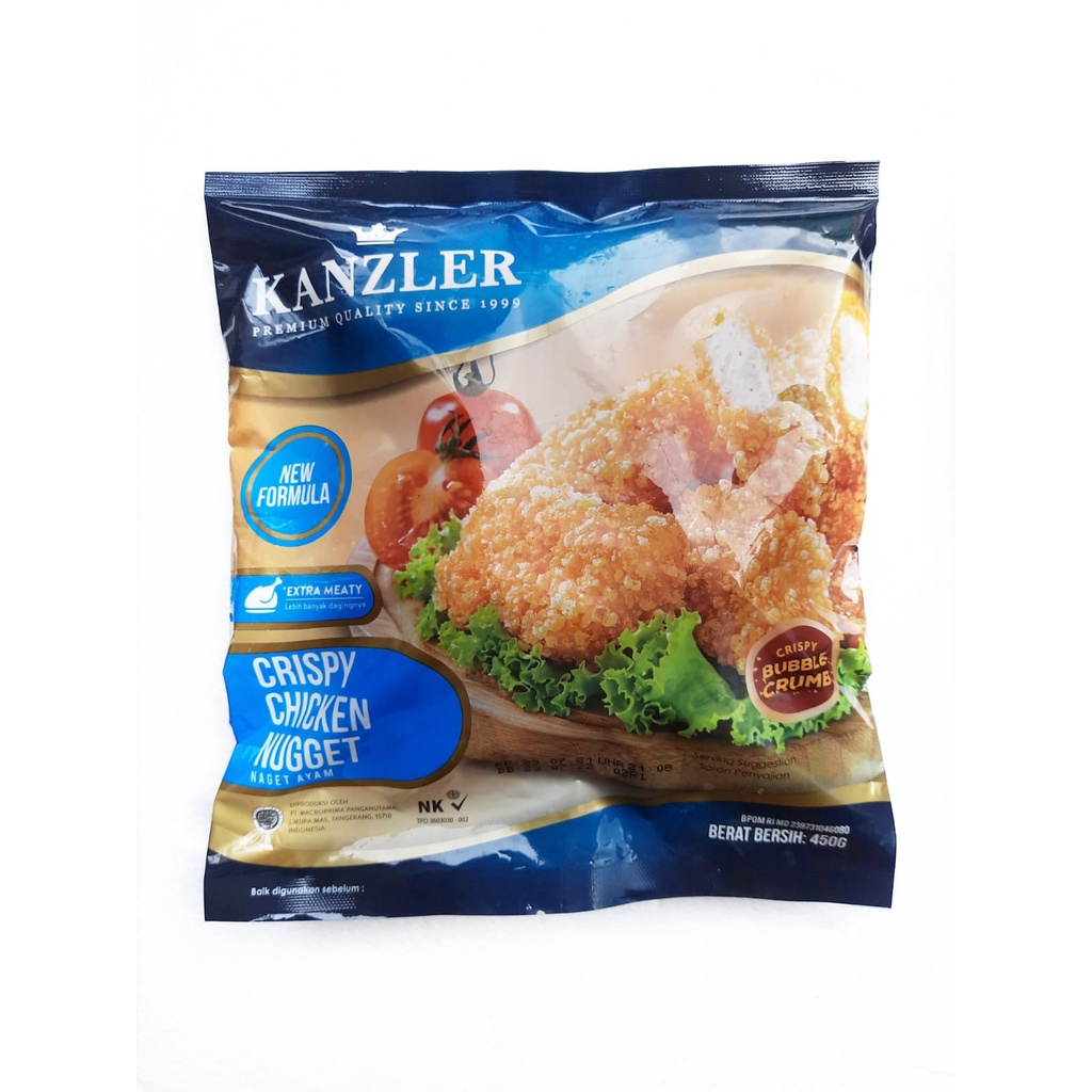 

Kanzler Crispy Chicken Nugget Naget Ayam Krispi 450 Gram Gr