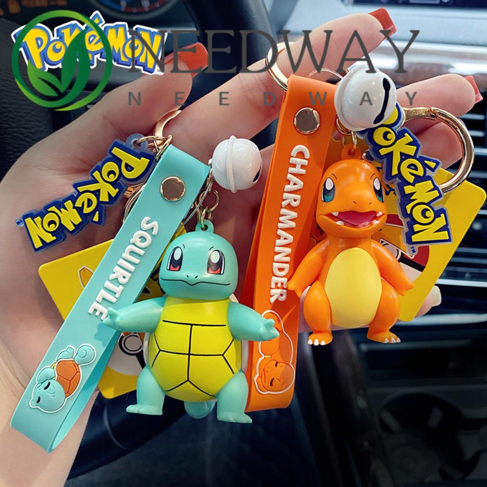 Gantungan Kunci Mobil Liontin Action Figure Anime Pikachu Psyduck Squirtle