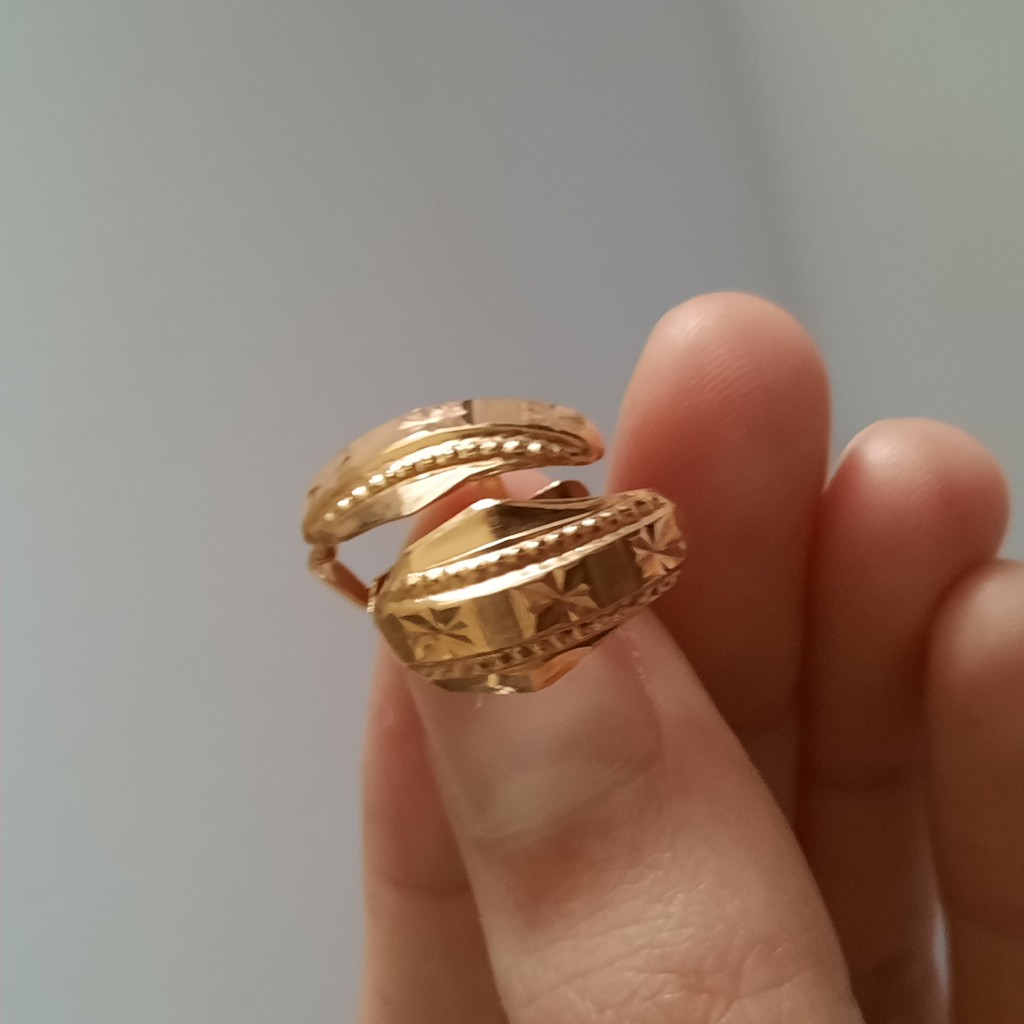 Anting Hooks Daun Tekstur Emas 70%