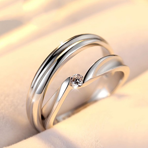 Cincin Kawin Emas Silver 925 Perak 925 Silver Wanita Ring Sepasang Asli Lamaran Kawin Emas CP199