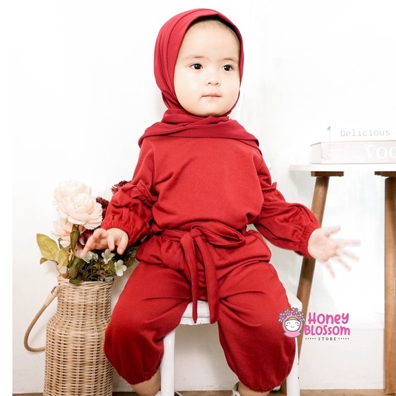 HoneyBlossom One Set Anak Perempuan Salur / Baju Muslim Anak Perempuan Alika Vol.3