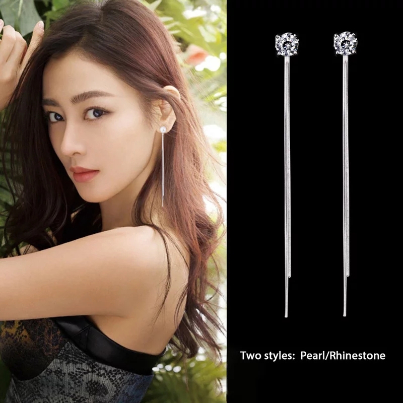 Anting Fashion Wanita Korea Style Model Stud Diamond Mix Rantai Terkini 426