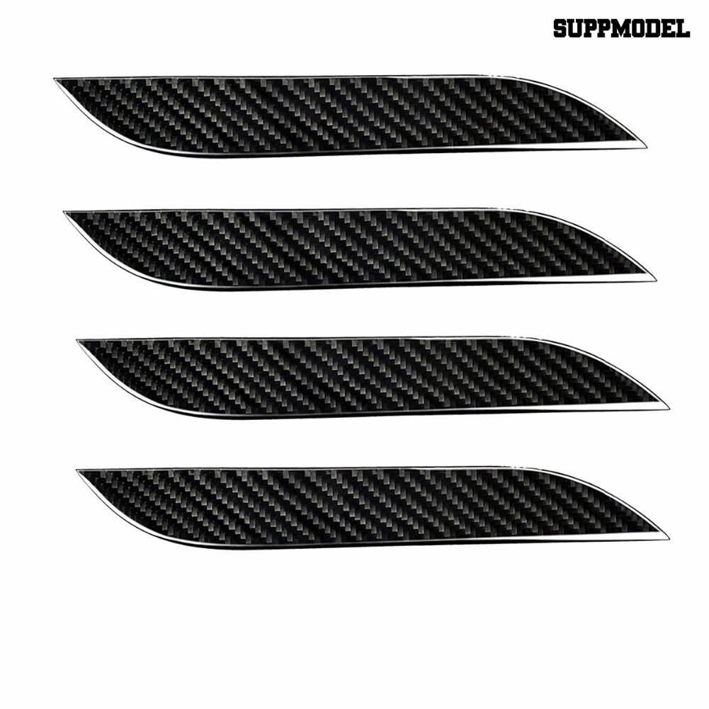 4pcs Stiker Gagang Pintu Mobil Bahan Carbon Fiber Untuk Tesla Model S