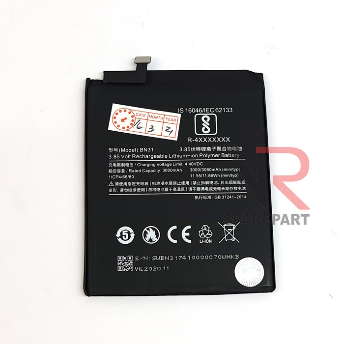 BATERAI XIAOMI REDMI NOTE 5A BN31 BATRE BATTERY