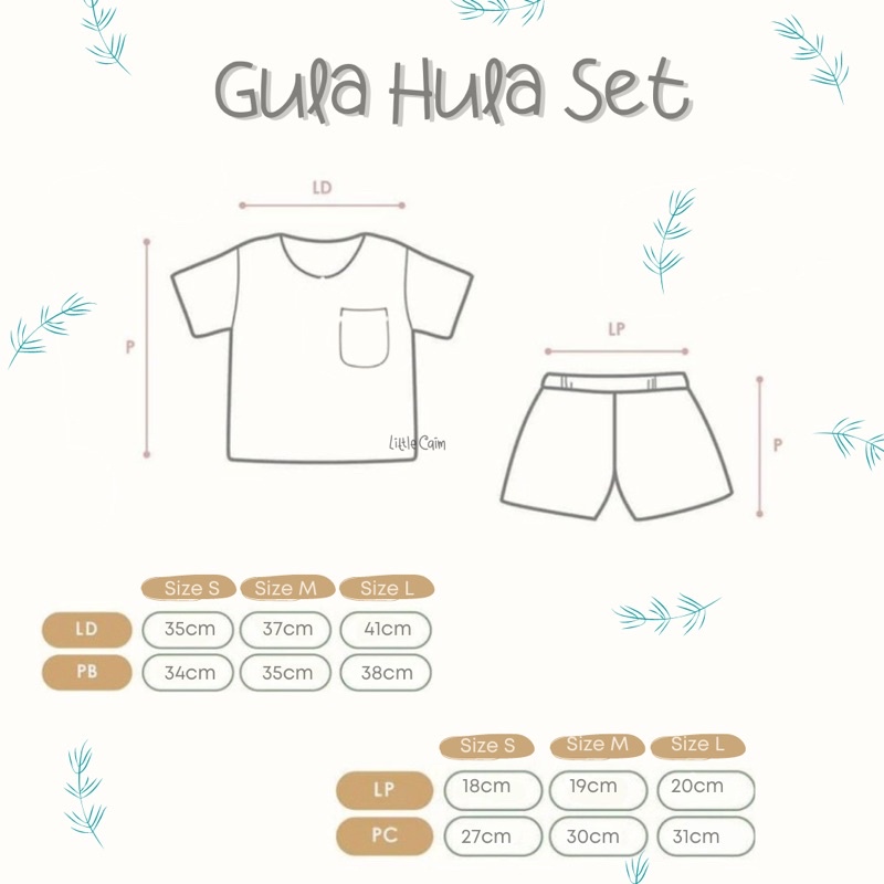 LITTLECAIM - GULA HULA SQUARE SET ( setelan baju anak unisex )