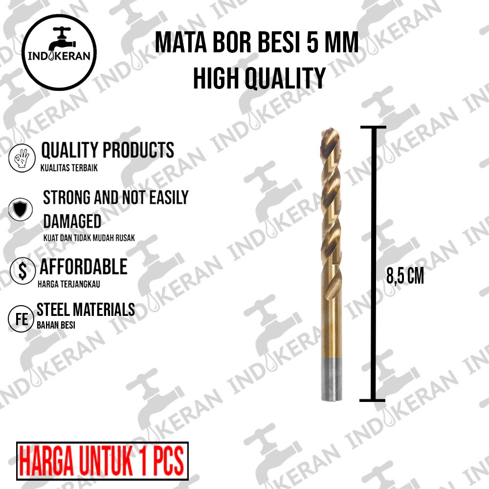 INDOKERAN - Mata Bor Besi - 5 mm - High Quality