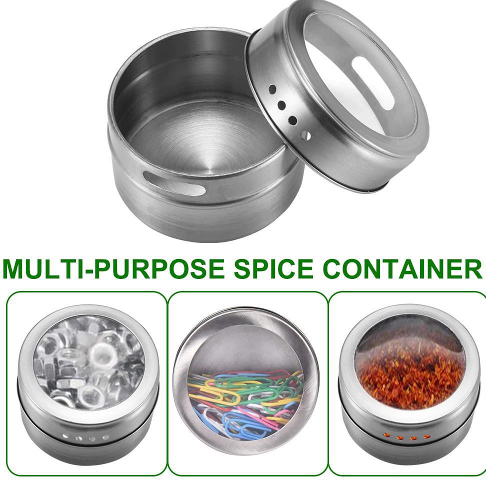 Grab Medan Tempat Bumbu Makanan Magnetic Spice Jar Storage Container Leten C121 - Silver