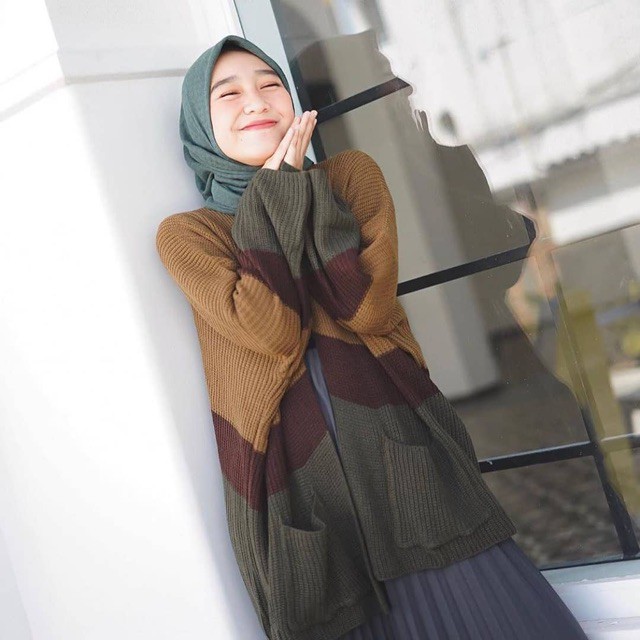 KARDIGAN CAMEROON THREE TONE CARDY RAJUT // CARDIGAN RAJUT OVERSIZE MIX 3 WARNA