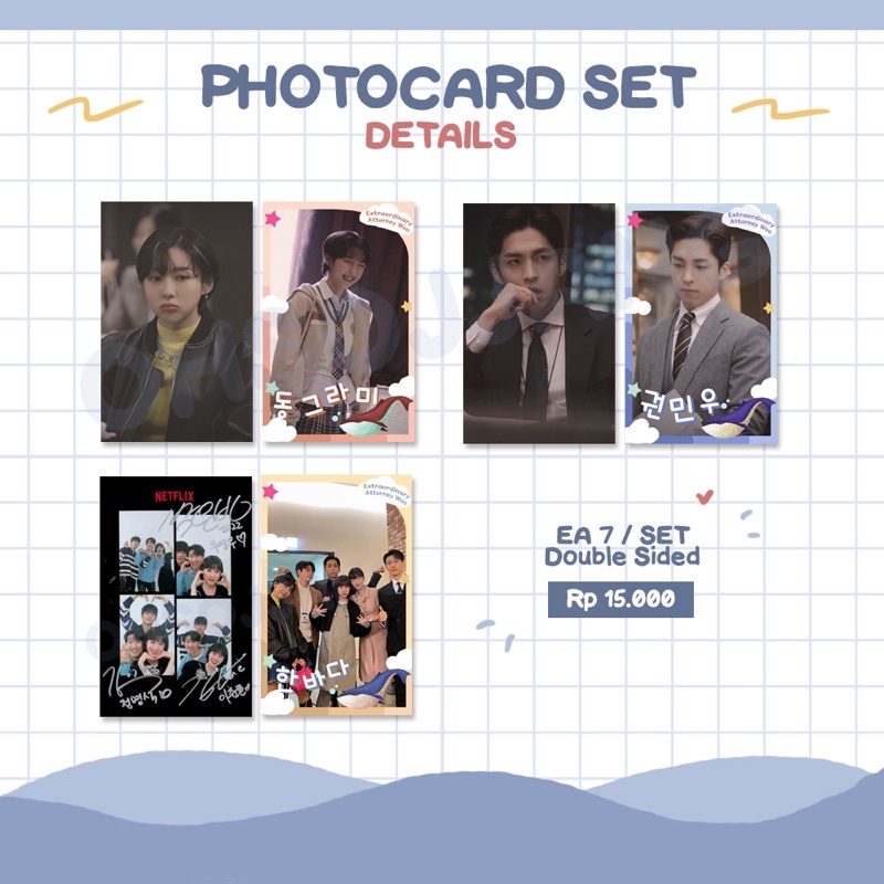 EXTRAORDINARY ATTORNEY WOO MERCH PACK KIT FANKIT WOO YOUNG WOO PAKET LENGKAP STICKER KEYRING GANTUNGAN KUNCI PHOTOCARD PC SET