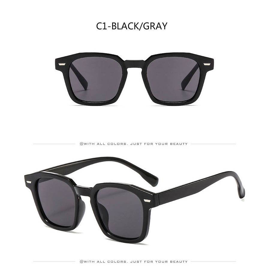 Square Fashion Retro Men's and Women's Sunglasses Metal Hinge