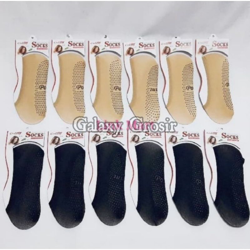 [12pcs] KAOS KAKI HIDDEN SOCKS ANTI SELIP - INVISIBLE SOCKS-KAOS KAKI UMROH/HAJI/BALET Harga Grosir