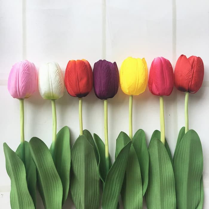 8 Warna Bunga Tulip Artifisial Bunga Palsu Dekorasi Ruangan Murah