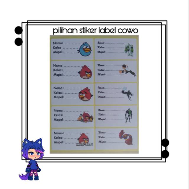 

Stiker label buku tulis