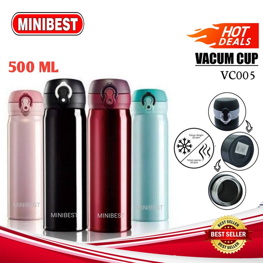 Termos Botol Minum bicycle Sporty Tahan panas/dingin Vacuum Flask 500ml VC008