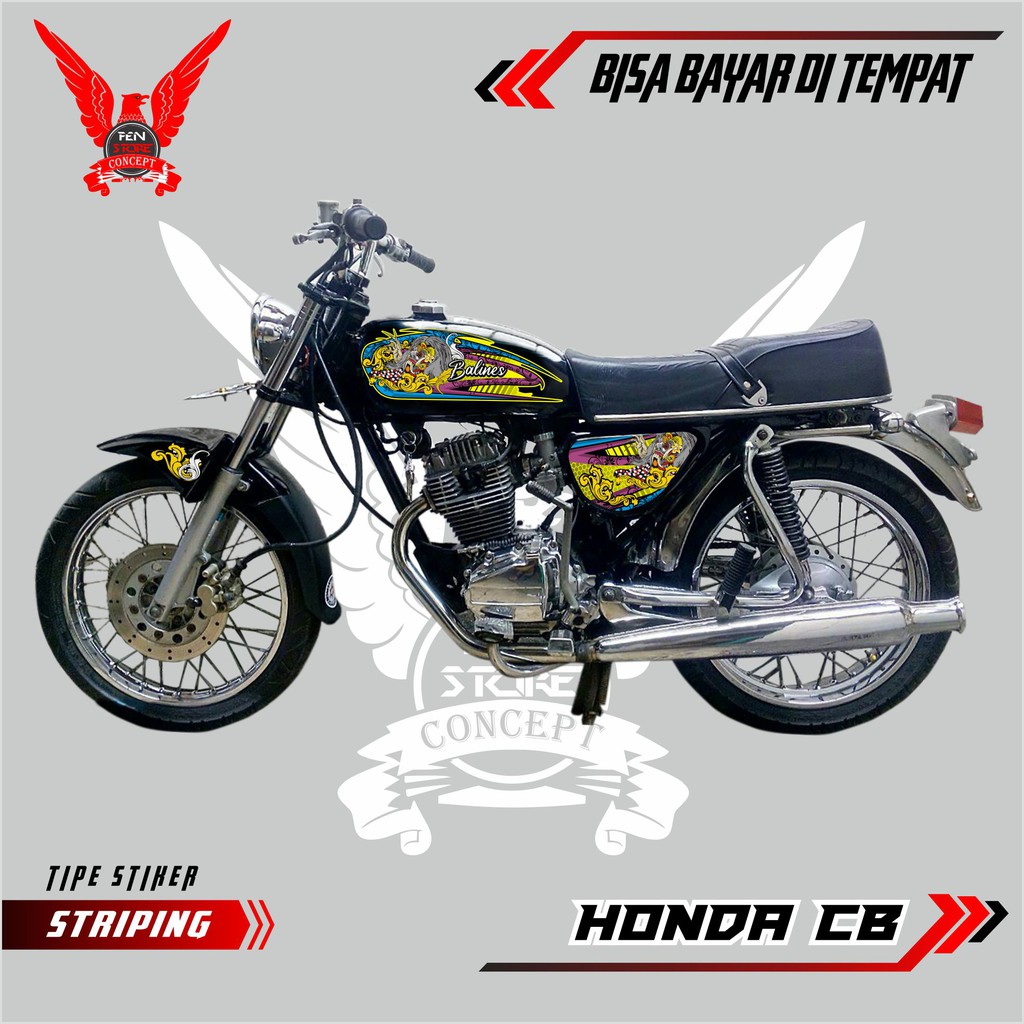 Striping Cb 100 Sticker aksesoris otomotif motor Cb  Barong Balinese concept