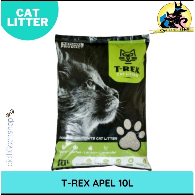 Pasir Kucing murah T-REX cat litter gumpal Wangi Betonite Premium trex t rex 10 L