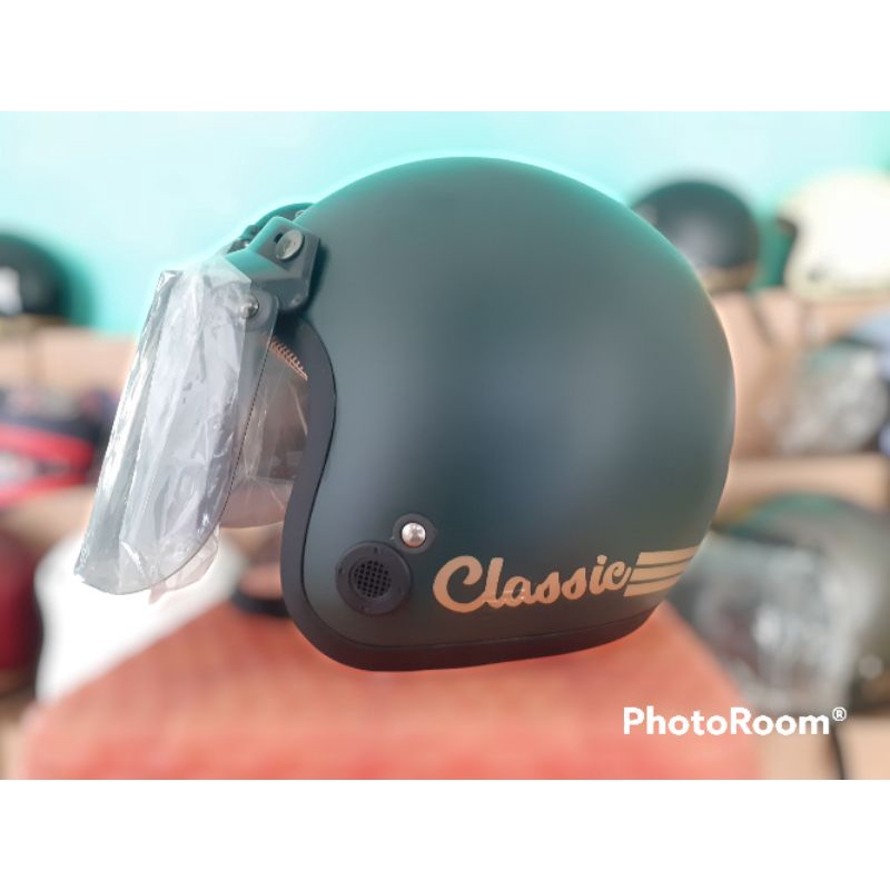 helm bogo hijau army doff