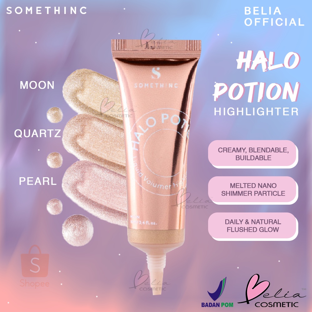 ❤ BELIA ❤ SOMETHINC Halo Potion Liquid Volume Highlighter | Long Lasting Glitter Shimmer Natural Look | BPOM