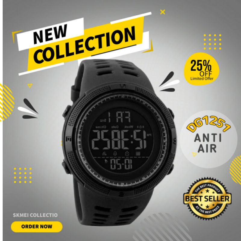 SKMEI 1251 Jam Tangan Pria Digital Tali Rubber Anti Air  SmartWatch Sport Tahan Air Jam Tangan Pria 