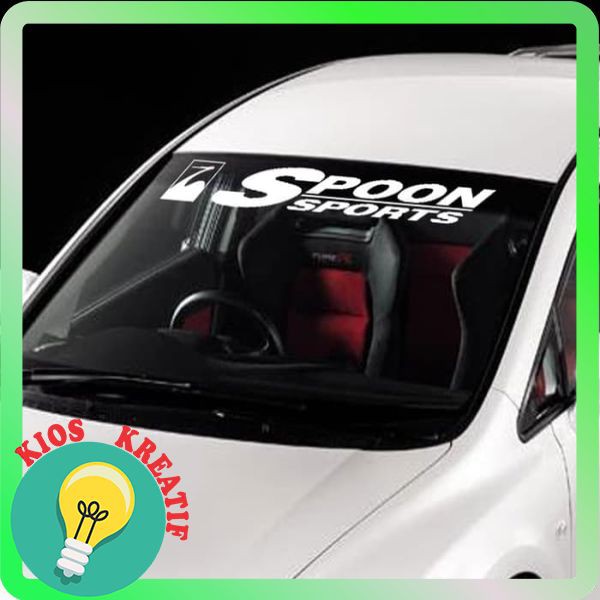 New sticker stiker spoon sports kaca sticker mobil honda spoon sports jdm