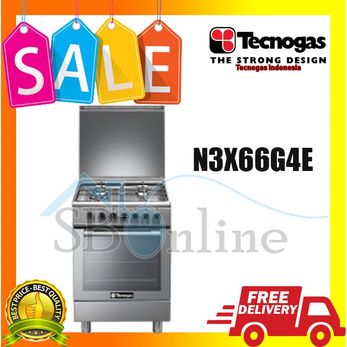 Tecnogas Kompor Free Standing 4Tungku N3X66G4E