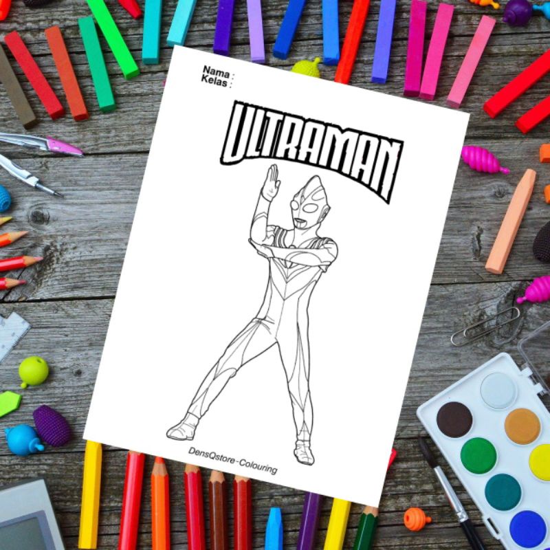 

Kertas Mewarnai Anak Tema Ultraman (10 Lembar Gambar)