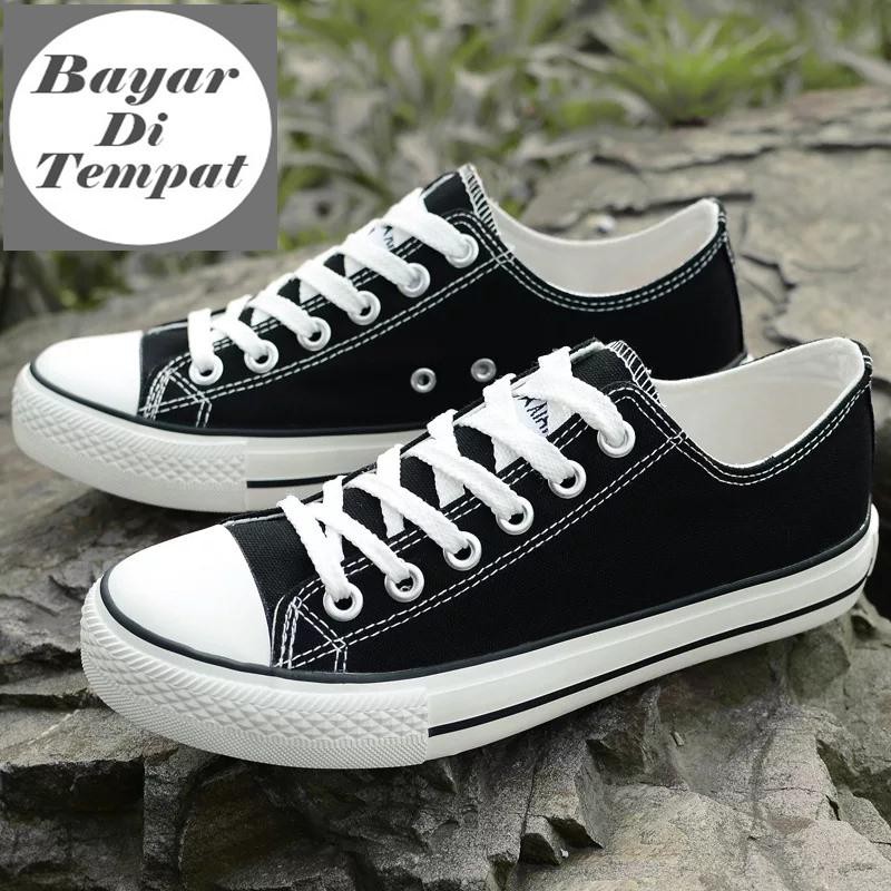 Supplier sepatu Allstar Classic Low Sepatu Sneakers Alstar Convers Pendek Warna Hitam Bahan Canvas