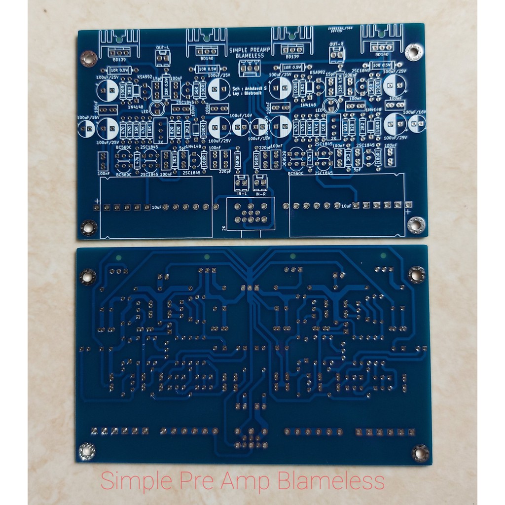 PCB Simple PreAmp Blameless Dauble layer