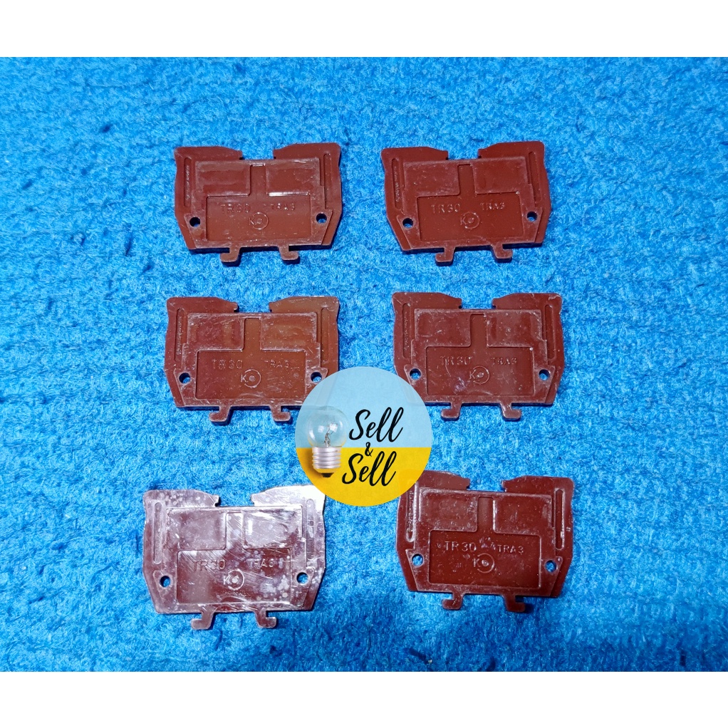 End Plate Terminal Block TR30 Cokelat / Tutup TR 30 /  Endplate TRA3 Model Kasuga
