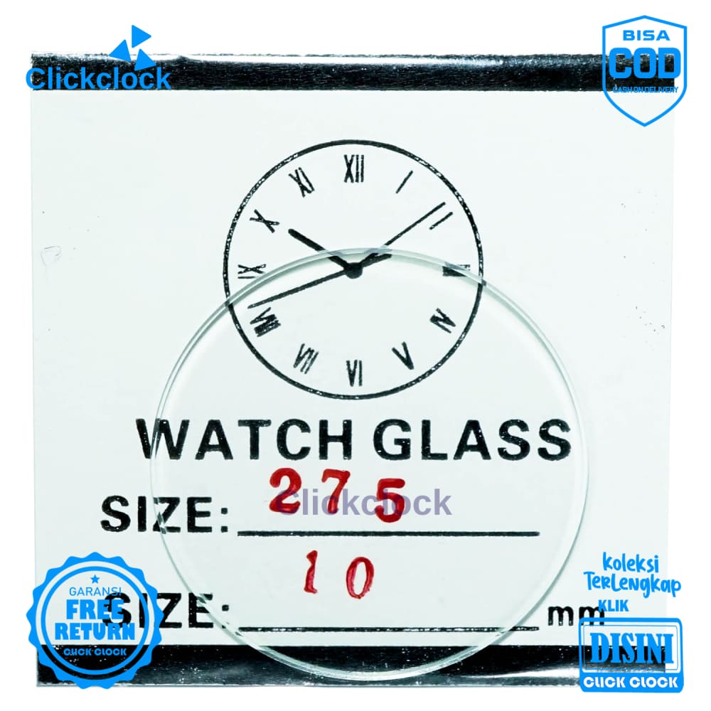 Kaca Jam Kaca Bahan Watch Glass PNC-275 Bagus 2,75 cm