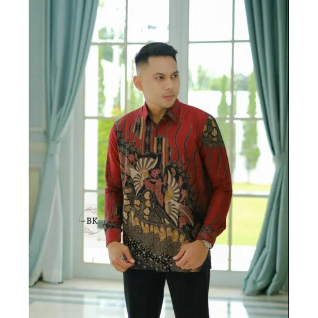 Kemeja batik lengan panjang size m l xl xxl xxxl