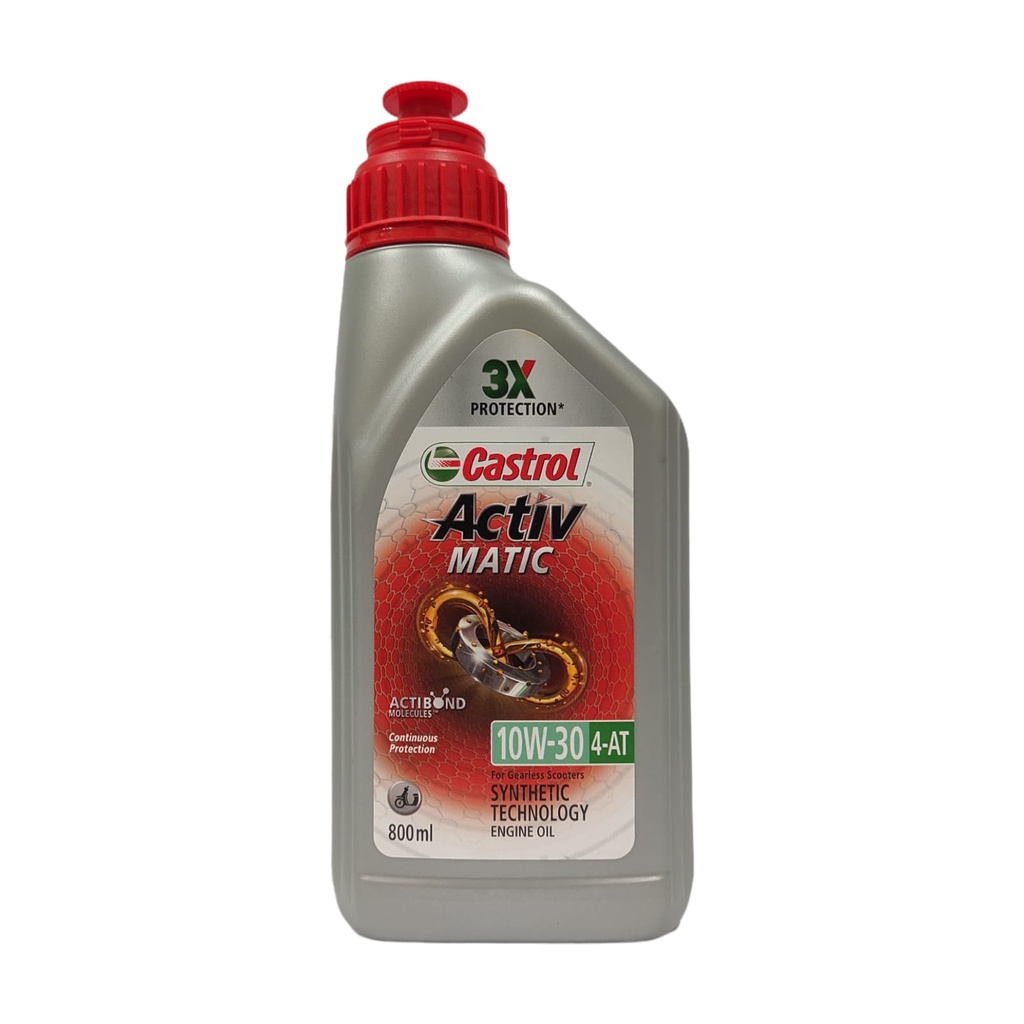 OLI MESIN SCOOTER CASTROL ACTIV MATIC 800ML 10W30 ASLI CASTROL 100%