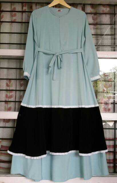 S-XL Gamis KELLY RENDA aksen rampel cantik / hijab gamis syari murah realpicture