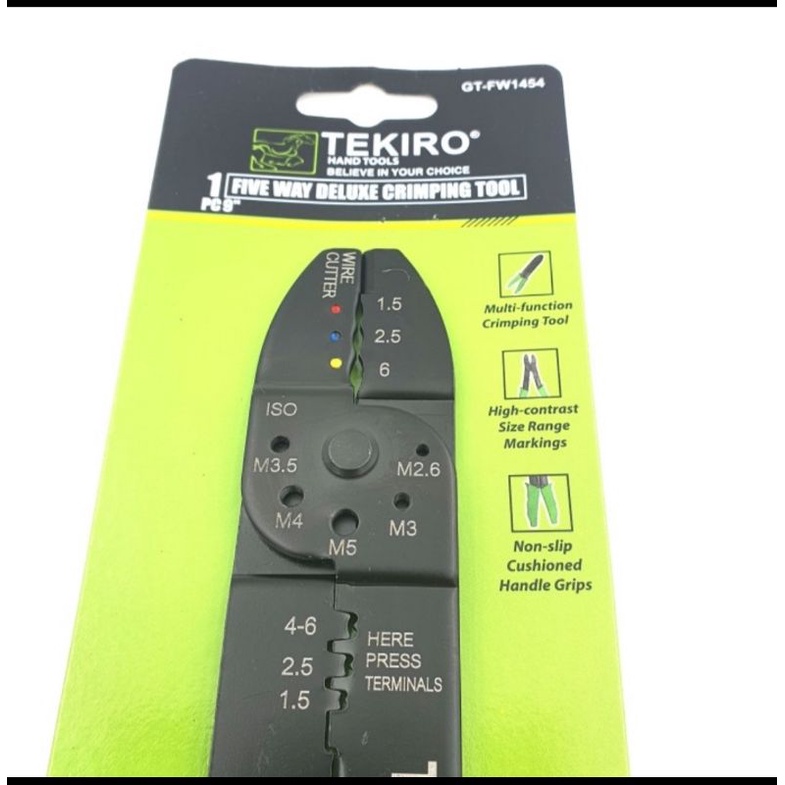 TEKIRO TANG CRIMPING KRIMPING SKUN PENJEPIT PENGUPAS KABEL 9 INCH