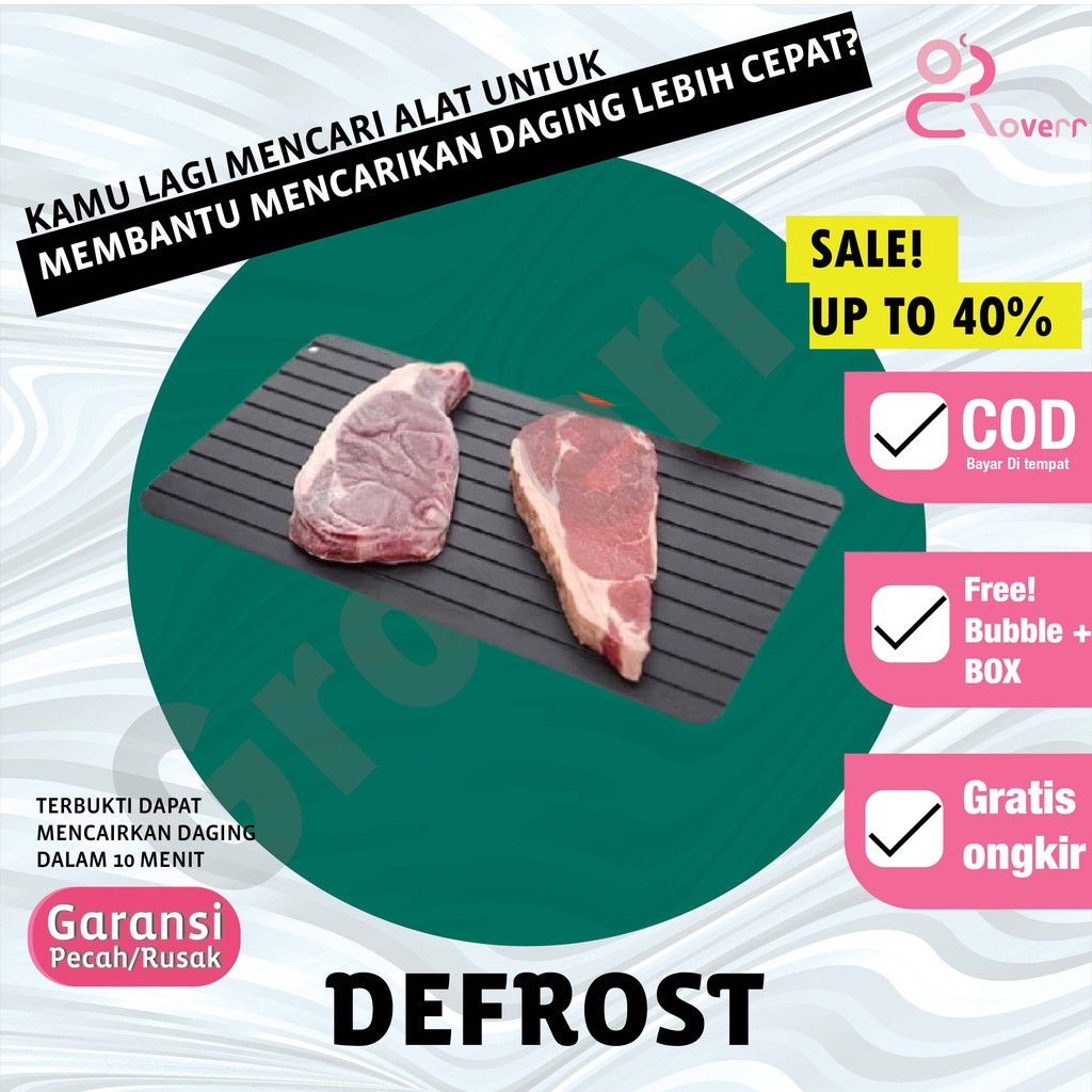 Defrost Magic Fast Defrosting Tray Plate Alat Pelunak Pencair Makanan Daging Ikan Beku DF8