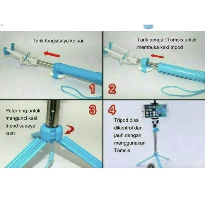 Mini Tongsis 3 in 1 Baru / Tongkat Ajaib Pecinta Selfie