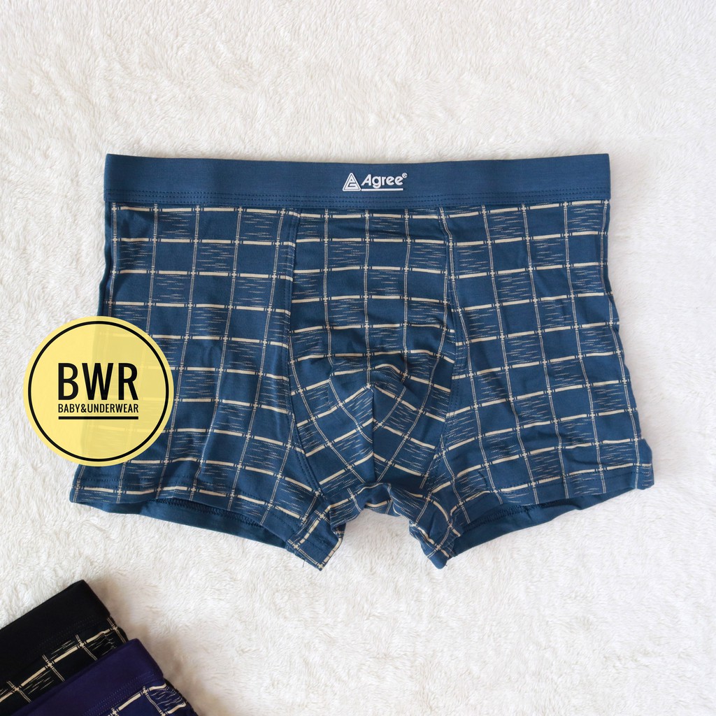 [ 3pc ] AGREE | CD AGREE PRIA SPORT BOXER | BOXER AGREE SPORT 1231 1232 1233 1234 1235 1236 / Celana Dalam Pria Boxer Motif Garis | Boxer Agree Pria | Bwr