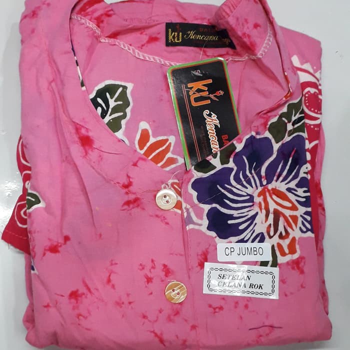 Stelan Celana Panjang Jumbo Ld 140 Kencana Ungu Label Hitam Bahan Daster Adem