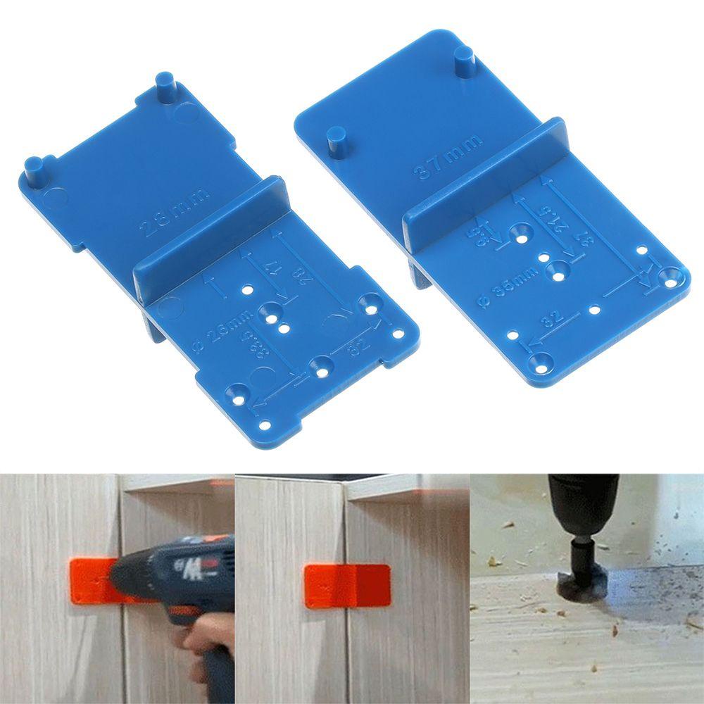 Solighter Hinge Hole Drill DIY Panduan Pengeboran Lubang Template Pencari Panduan Pengeboran Plastik