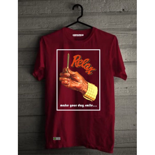 KAOS DISTRO ORIGINAL. RELAX. KAOS PRIA/WANITA. KAOS DAUN GANJA. KAOS GANJA