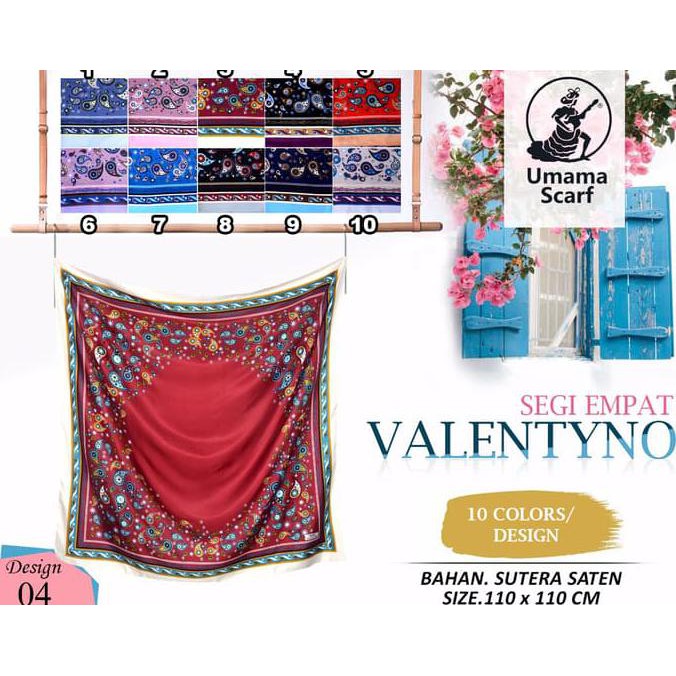 Kerudung Segi Empat Valentyno Umama Hijab Jilbab Segi Empat Motif C4