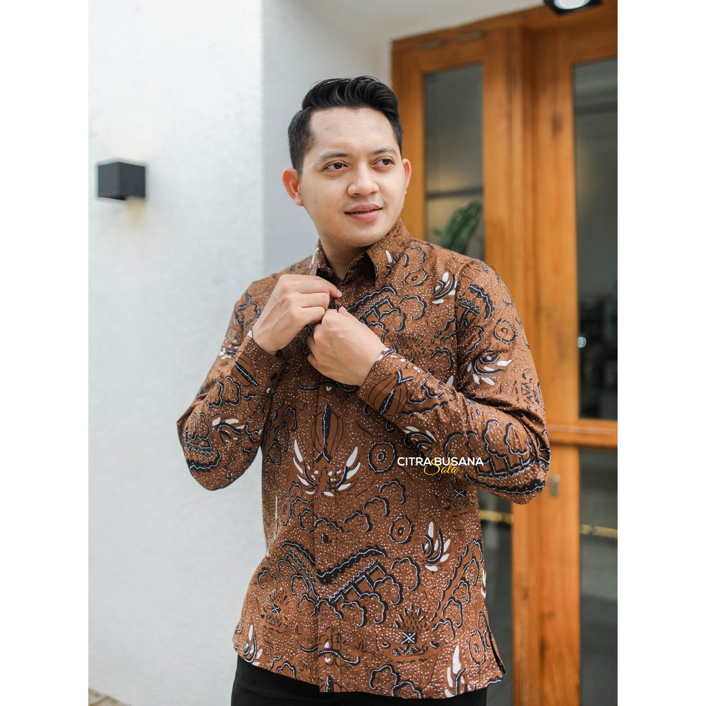 KINASIH Kemeja Batik Pria Full Furing Bahan Katun Primisima