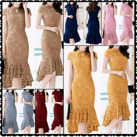 DRESS BROKAT PAYUNG/DRESS PESTA/BAJU MEWAH/GAMIS BROKAT
