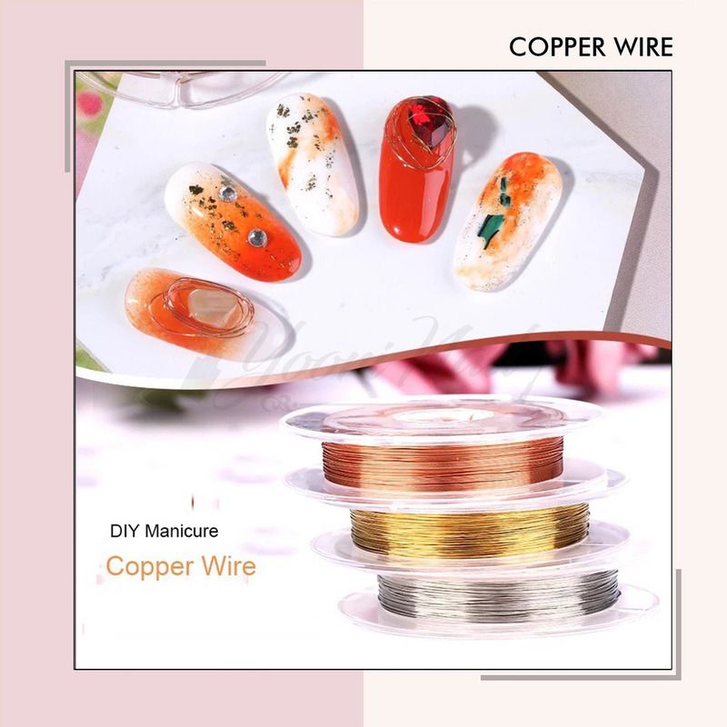 Copper wire nail art kawat tembaga dekorasi kuku