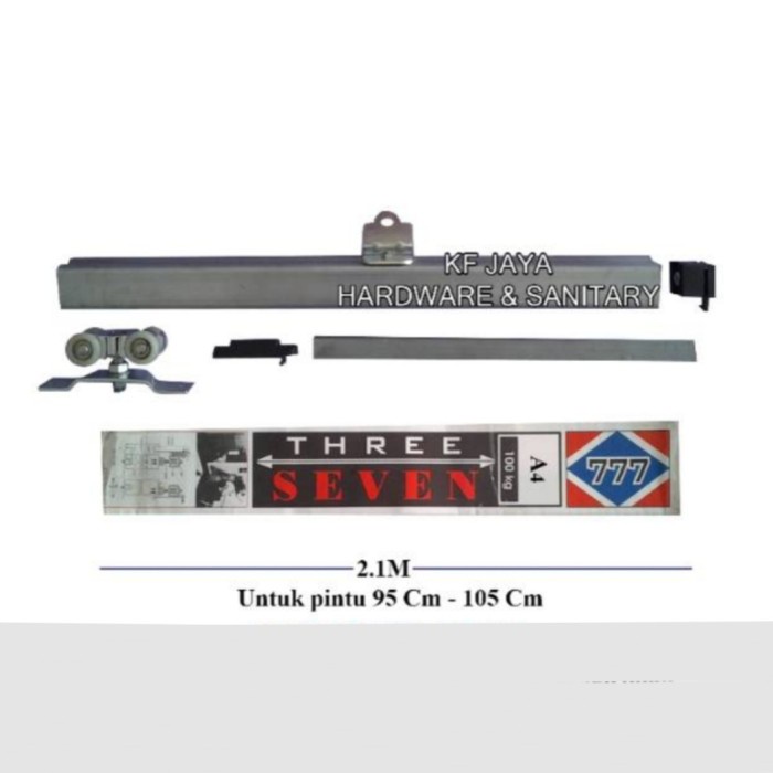 Rel Pintu geser / sliding 777 ukuran A4 / J4 untuk pintu 95cm - 105cm